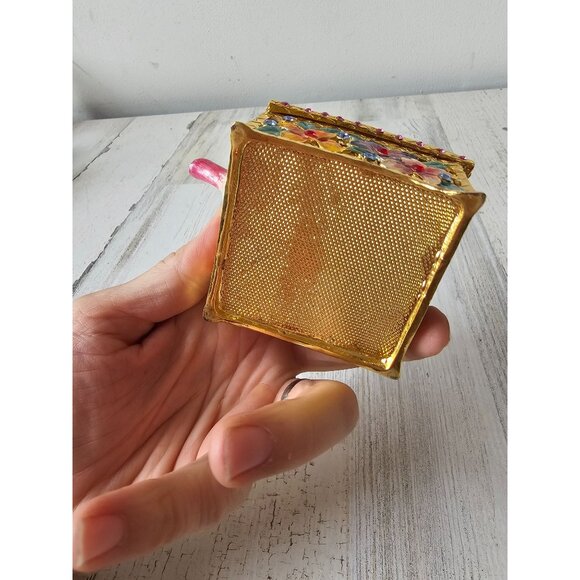 Kalifano watering can jeweled trinket jewelry box rhinestone flowers gardener un - Picture 7 of 8